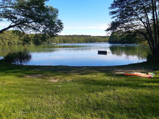 Badestelle Barsdorf im Sommer mit Liegewiese