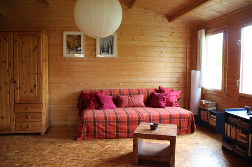 Wohn / Schlafzimmer in der Ferienhütte